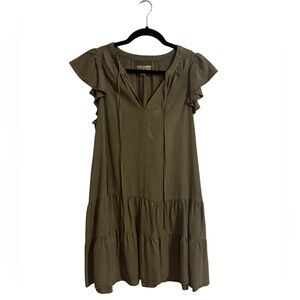 Knox Rose Green Ruffle Sleeve Mini Dress